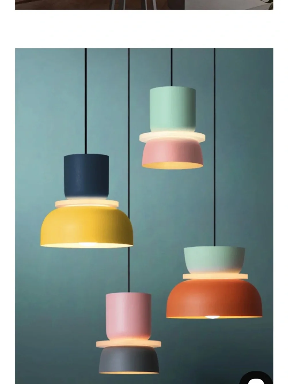 Modern Contemporary Orange Macaron LED Pendant Light by
